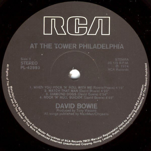 David Bowie : David Bowie At The Tower Philadelphia (LP, Album, RE)