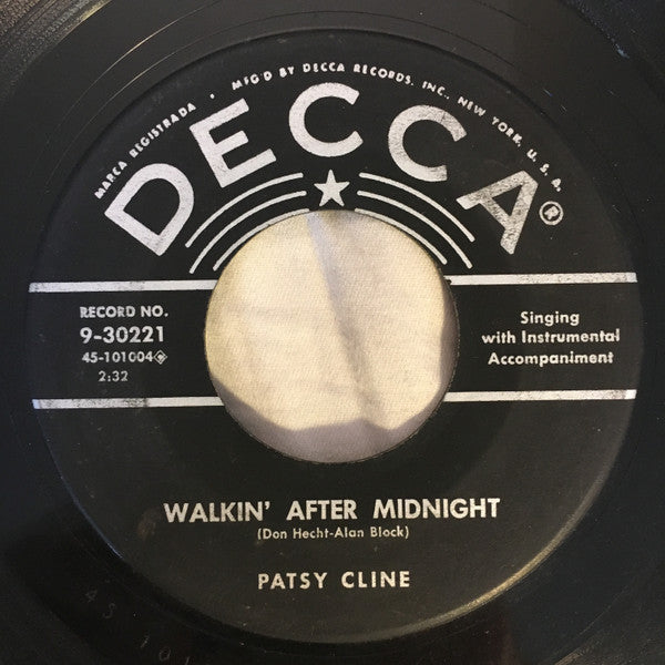 Patsy Cline : A Poor Man's Roses (Or A Rich Man's Gold) / Walkin' After Midnight (7", Ric)