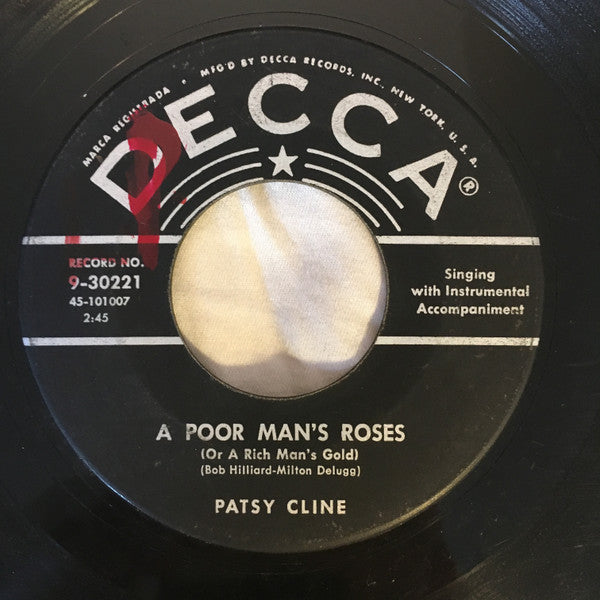 Patsy Cline : A Poor Man's Roses (Or A Rich Man's Gold) / Walkin' After Midnight (7", Ric)