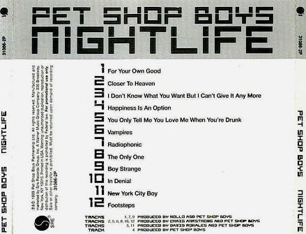 Pet Shop Boys : Nightlife (CD, Album, Promo)