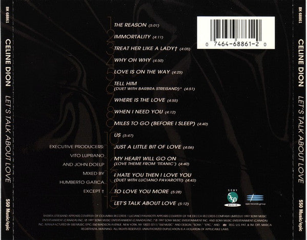 Céline Dion : Let's Talk About Love (CD, Album)
