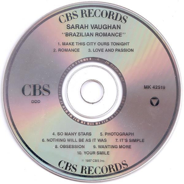 Sarah Vaughan With Milton Nascimento : Brazilian Romance (CD, Album, RE)
