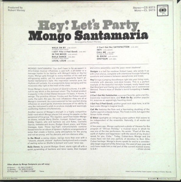Mongo Santamaria : Hey! Let's Party (LP, Album, Mono)
