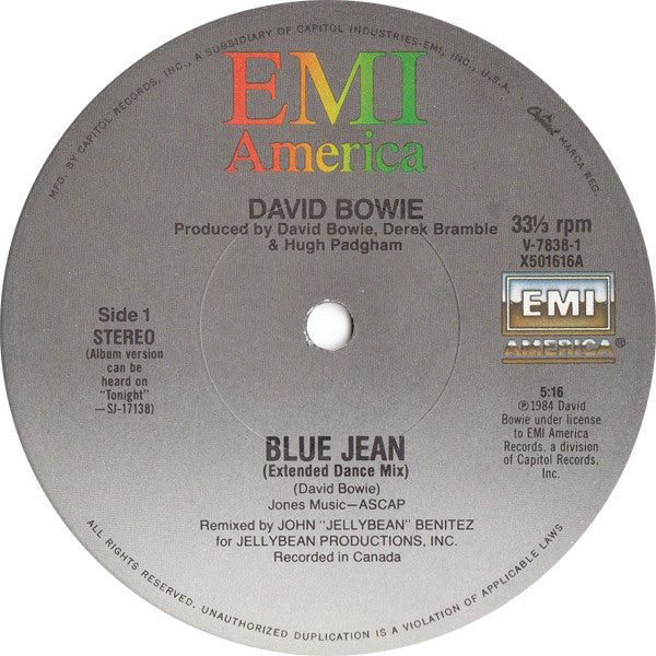 David Bowie : Blue Jean (12", Maxi)