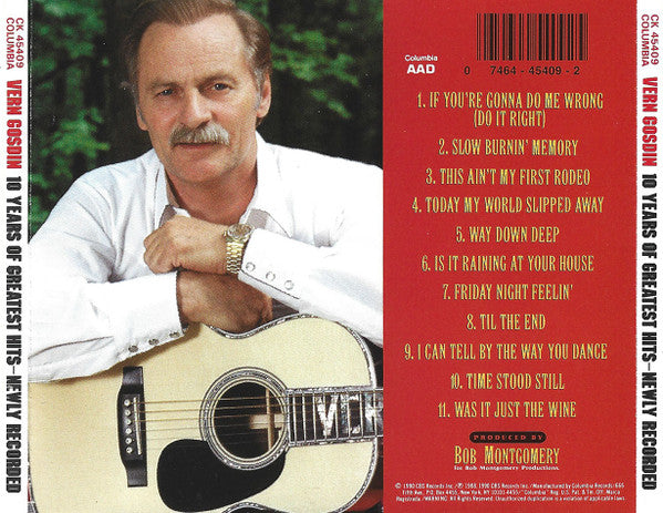 Vern Gosdin : 10 Years Of Greatest Hits Newly Recorded (CD, Album)