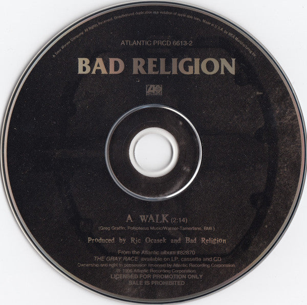 Bad Religion : A Walk (CD, Single, Promo)