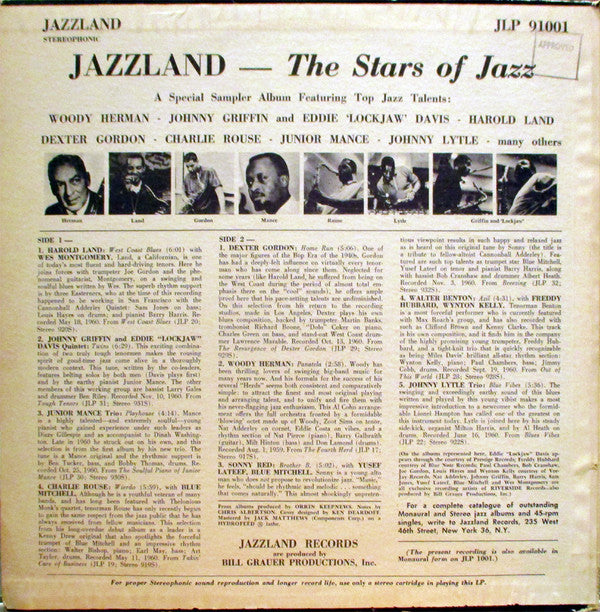 Various : Jazzland: The Stars Of Jazz 1961 (LP, Comp)