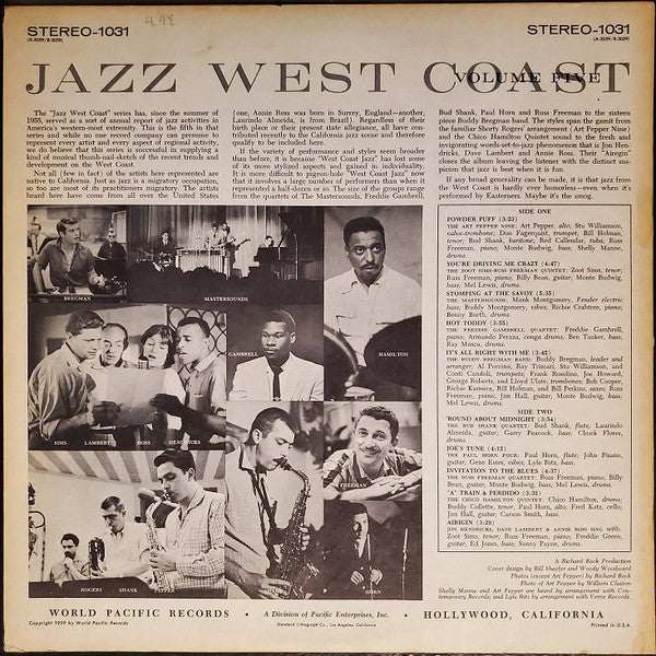 Various : Jazz West Coast Volume-Five  (LP, Comp)
