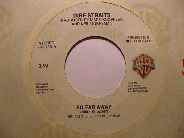 Dire Straits : So Far Away (7", Single, Promo)