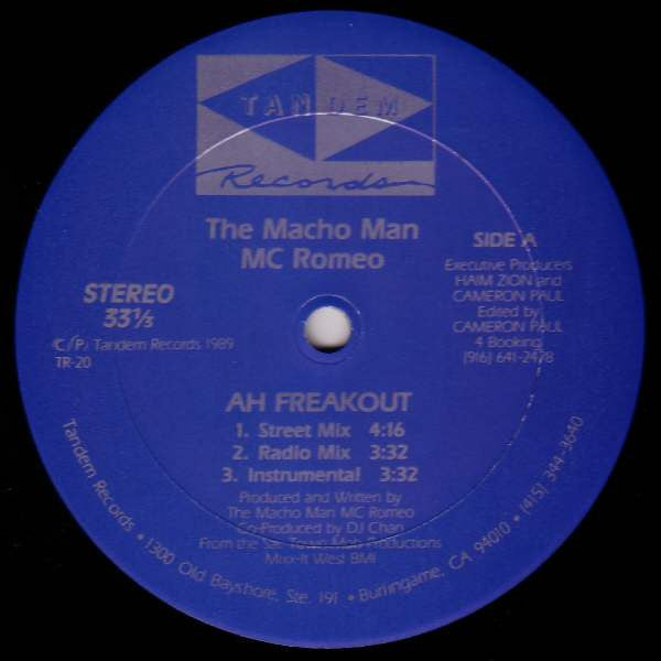 The Macho Man MC Romeo : AH Freakout (12")