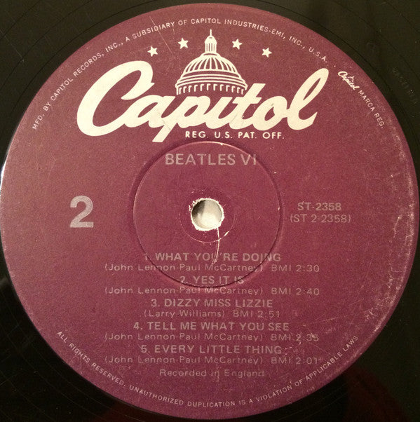 The Beatles : Beatles VI (LP, Album, RE, Pur)