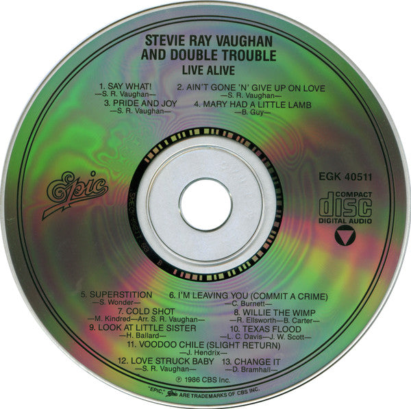Stevie Ray Vaughan & Double Trouble : Live Alive (CD, Album, RE, Pit)