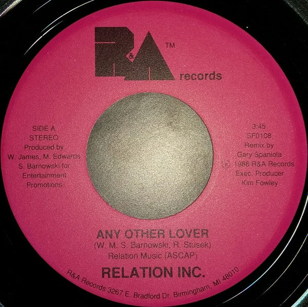 Relation Inc. : Any Other Lover (7")
