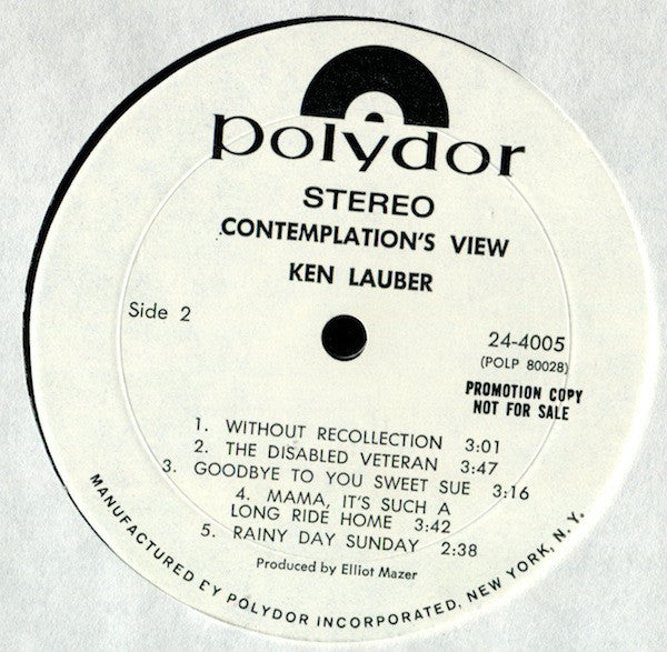 Ken Lauber : Contemplation (View) (LP, Promo)