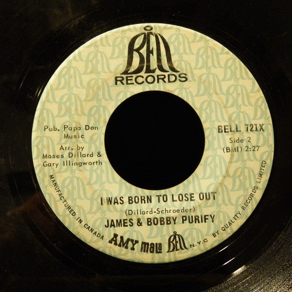 James & Bobby Purify : I Can Remember / I Was Born To Lose Out (7", Single)