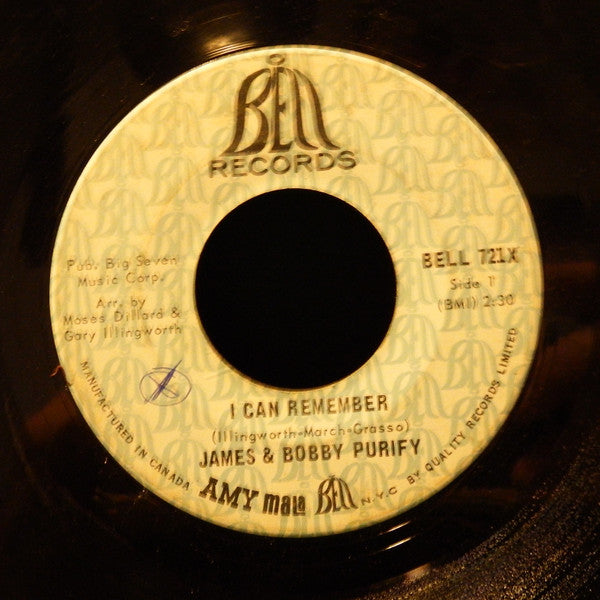 James & Bobby Purify : I Can Remember / I Was Born To Lose Out (7", Single)