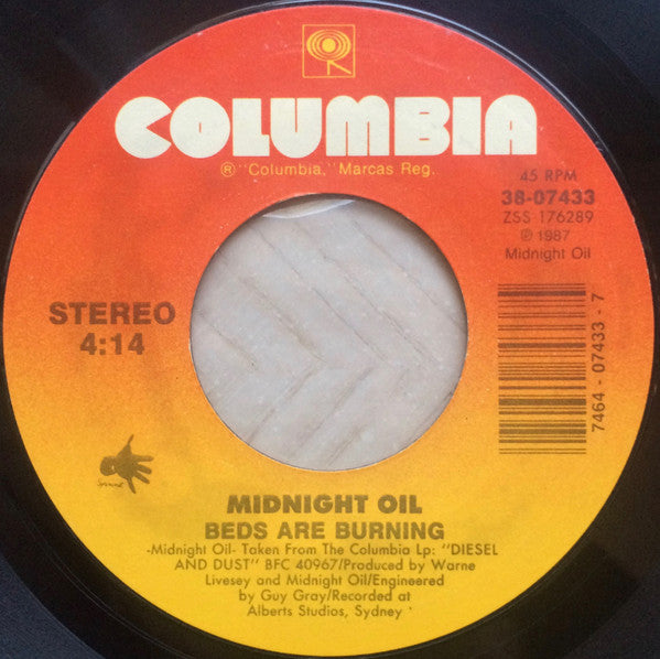 Midnight Oil : Beds Are Burning (7", Single)