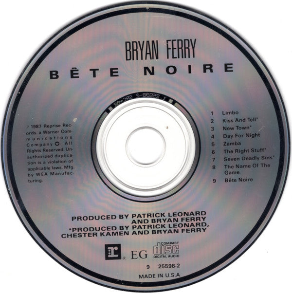 Bryan Ferry : Bête Noire (CD, Album)