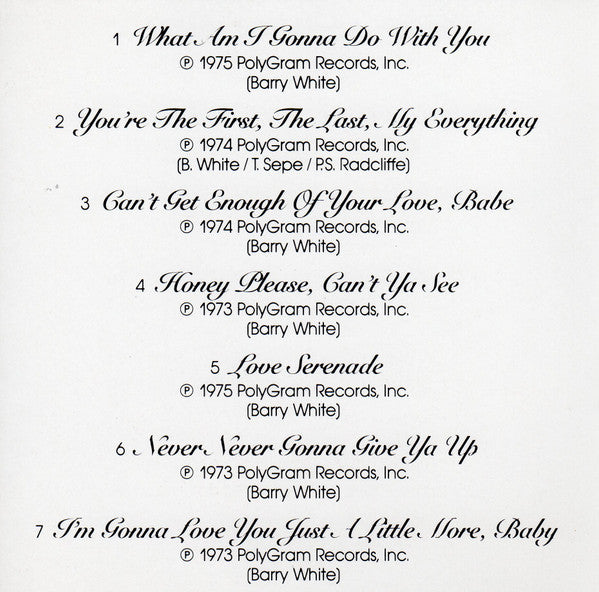Barry White : Barry White's Greatest Hits (CD, Comp, RE, UML)