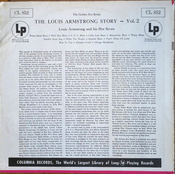 Louis Armstrong And His Hot Seven* : The Louis Armstrong Story - Volume 2 (LP, Comp, Mono, RE)