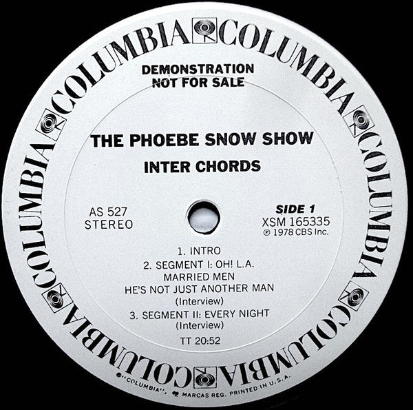 Phoebe Snow : CBS Inter-chords With Phoebe Snow (LP, Album, Promo)