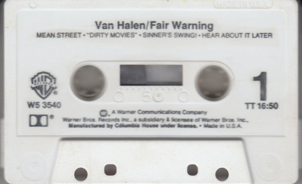 Van Halen : Fair Warning (Cass, Album, Club)