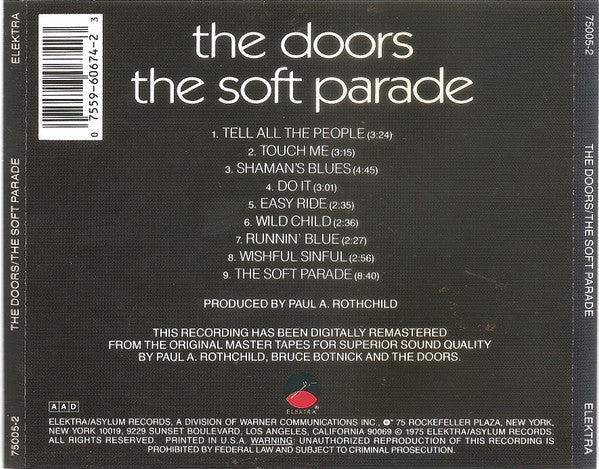 The Doors : The Soft Parade (CD, Album, RE, RM, RP)