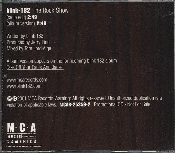 Blink-182 : The Rock Show (CD, Single, Promo)