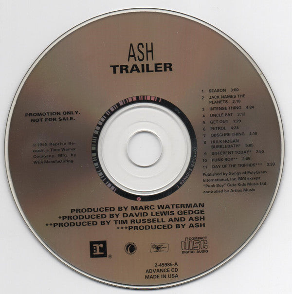 Ash : Trailer (CD, Album, Promo)
