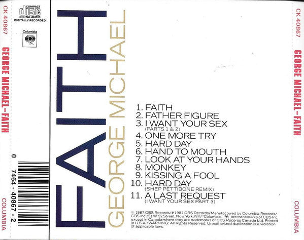 George Michael : Faith (CD, Album, RP, Pit)
