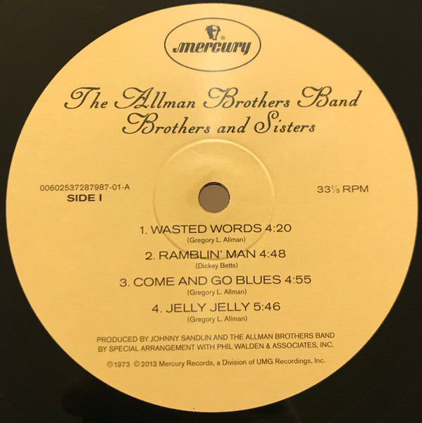 The Allman Brothers Band : Brothers And Sisters (LP, Album, RE, RM, RP, Gat)