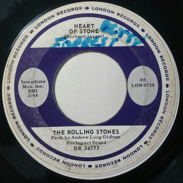 The Rolling Stones : Heart Of Stone (7", Single)
