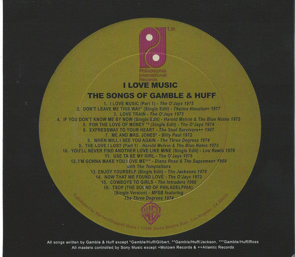 Various : I Love Music (The Songs Of Gamble & Huff) (CD, Comp, Promo)