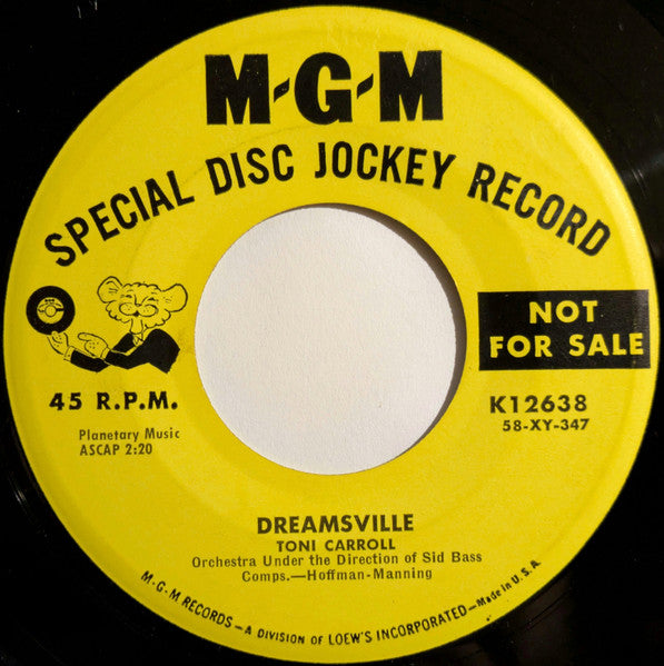 Toni Carroll : Dreamsville / Wrong Again (7", Single, Promo)