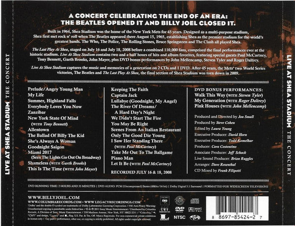 Billy Joel : Live At Shea Stadium (The Concert) PBS Great Performances Version (2xCD, Album + DVD-V, Multichannel, NTSC, Dol)