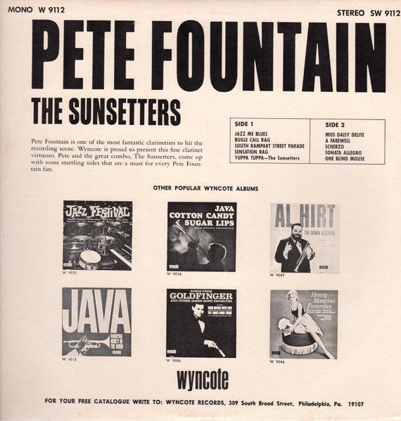 Pete Fountain And The Sunsetters : Pete Fountain & The Sunsetters (LP, Album, Mono)