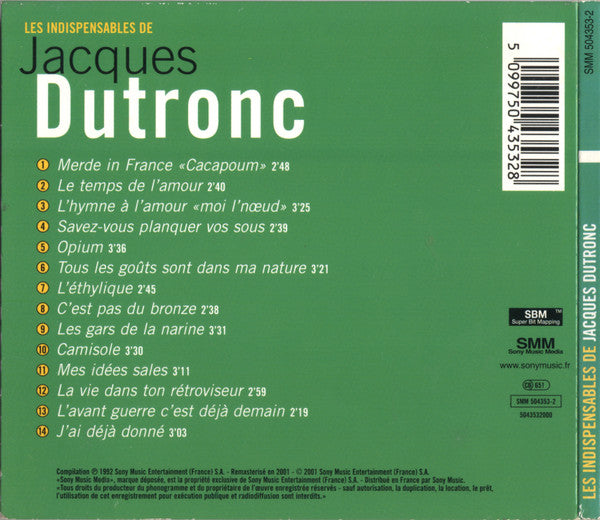 Jacques Dutronc : Les Indispensables De Jacques Dutronc (Versions Originales) (CD, Comp, RM)