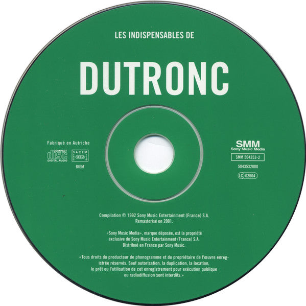 Jacques Dutronc : Les Indispensables De Jacques Dutronc (Versions Originales) (CD, Comp, RM)