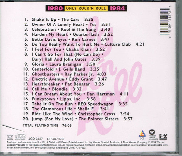 Various : Only Rock 'N Roll 1980-1984: 20 Pop Hits (CD, Comp)