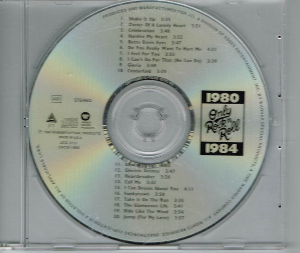 Various : Only Rock 'N Roll 1980-1984: 20 Pop Hits (CD, Comp)