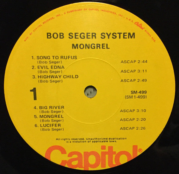 Bob Seger System : Mongrel (LP, Album, RP)
