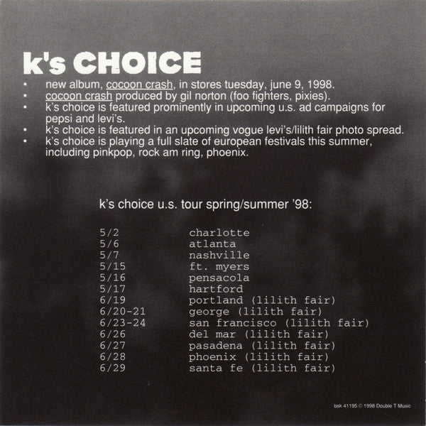 K's Choice : Everything For Free (CD, Single, Promo)