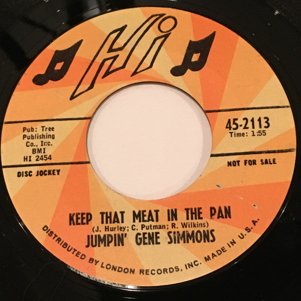 Gene Simmons (2) : Keep That Meat In The Pan / Go On Shoes (7", Single, Promo, Styrene)