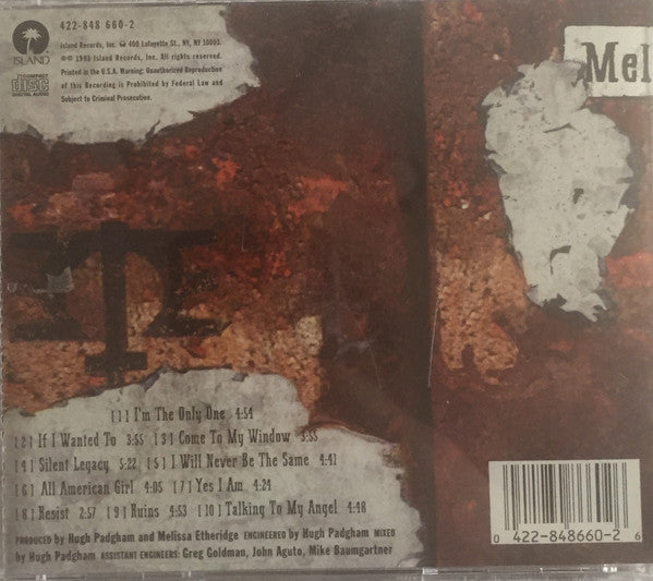 Melissa Etheridge : Yes I Am (CD, Album, RP)