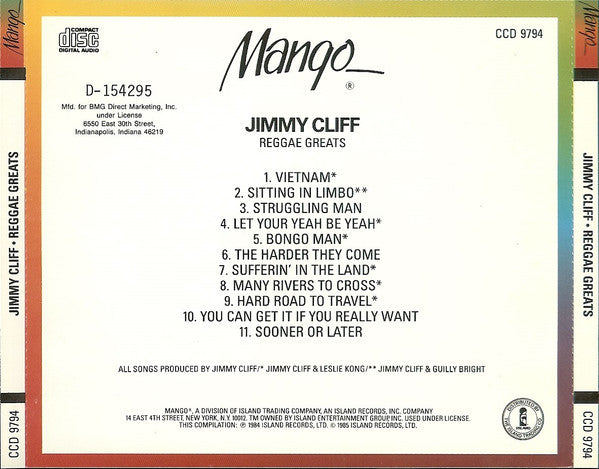 Jimmy Cliff : Reggae Greats (CD, Comp, Club, RE)