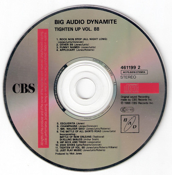 Big Audio Dynamite : Tighten Up Vol. 88 (CD, Album)