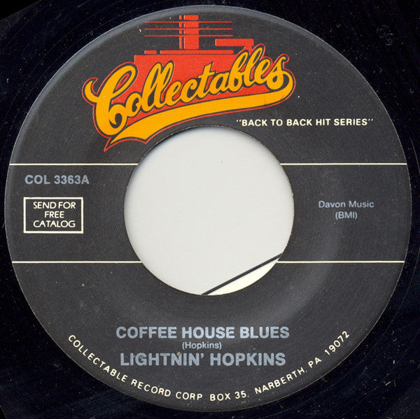 Lightnin' Hopkins : Coffee House Blues (7", Single)