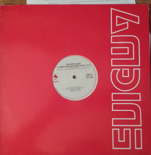 Velvet Elvis : Something Happened Today (12", Single, Promo)