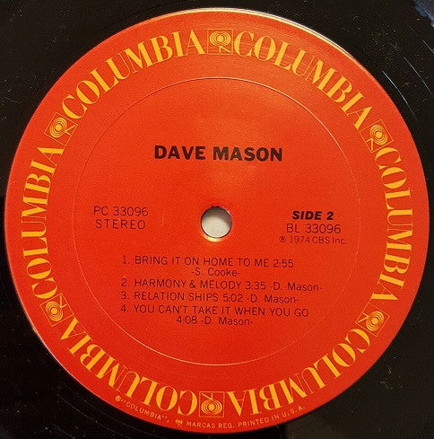 Dave Mason : Dave Mason (LP, Album, Pit)