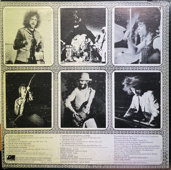 The J. Geils Band : "Live" Full House (LP, Album, RE, RI,)